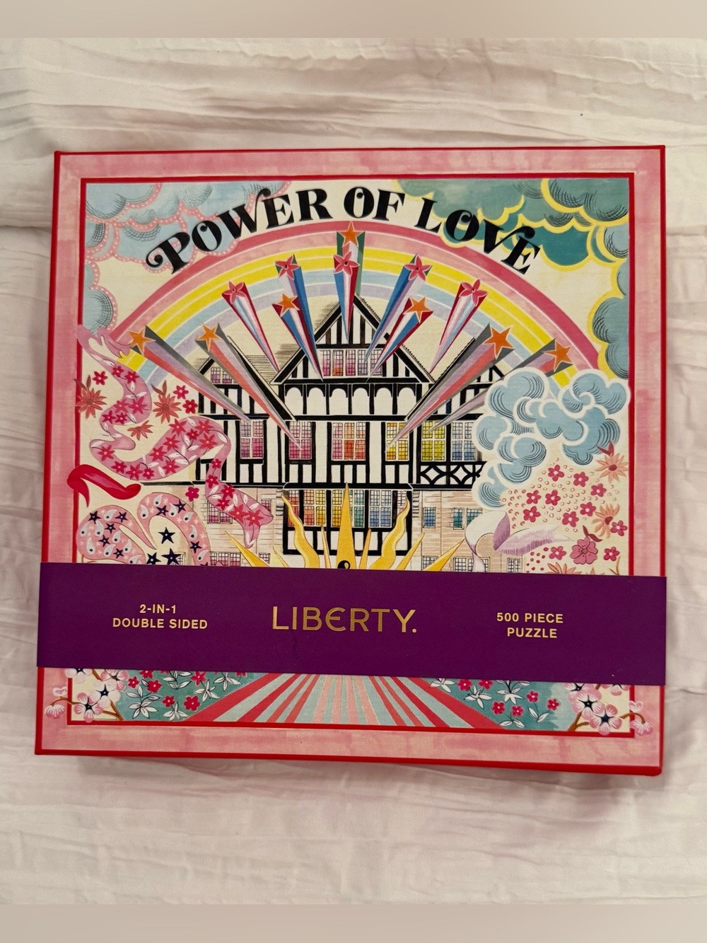 Liberty Floral Puzzle - Vibrant Pink, Yellow & Green Artwork